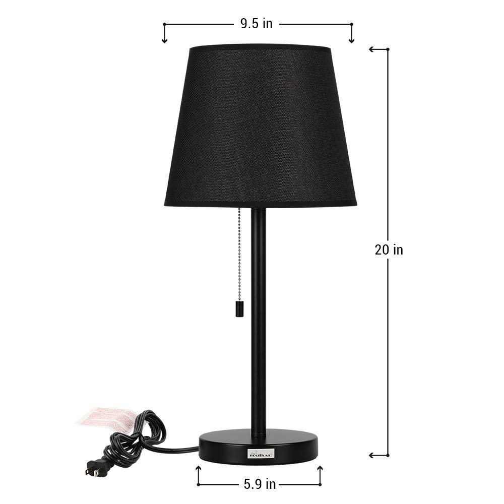 Haitral 20" Black Table Lamp Set Wayfair